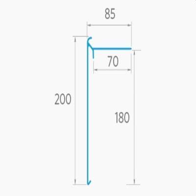 A5 grp tagkant trim 200 mm x 85 mm x 3m sort - Image 2