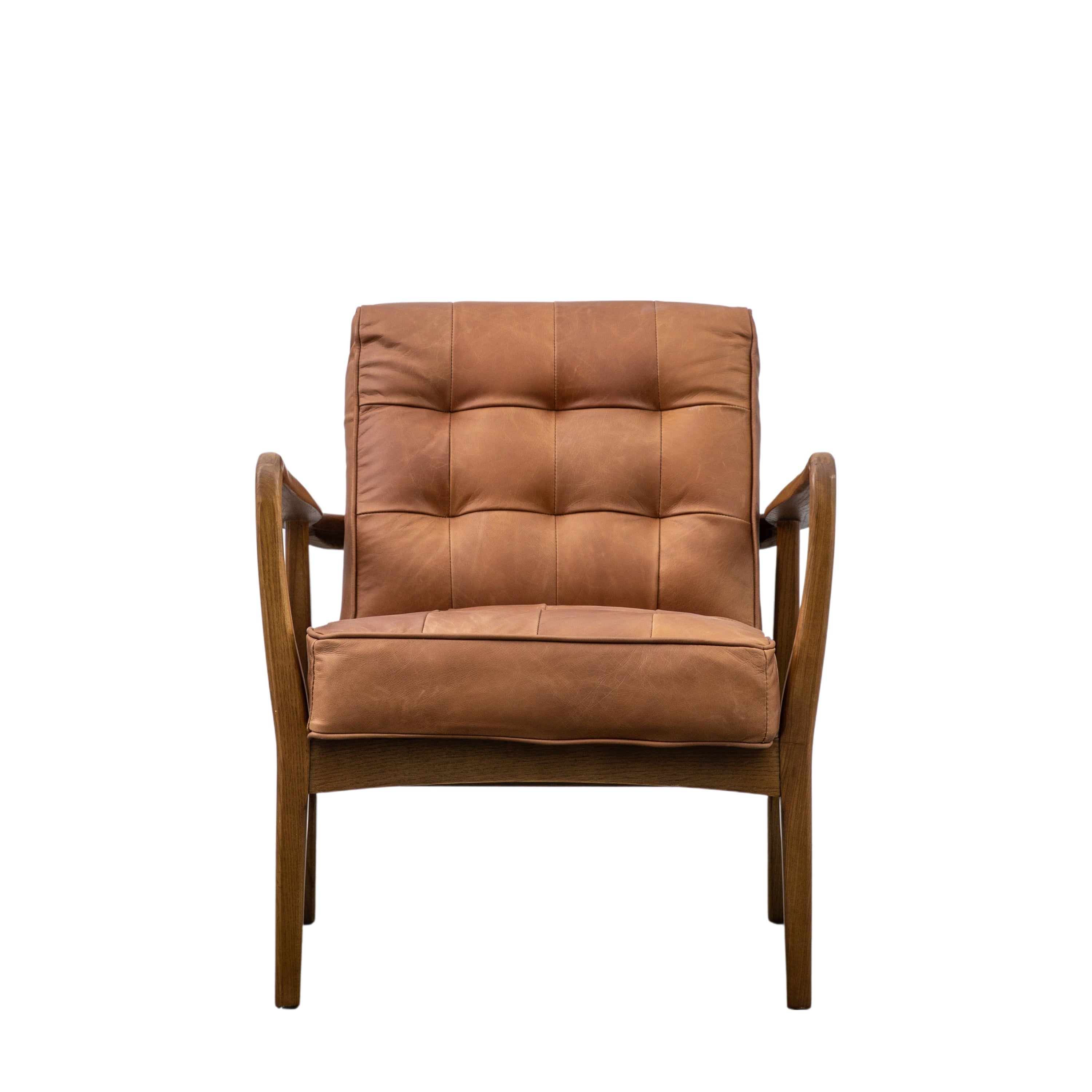 Riviera vintage brun læder lænestol på udsalg - Image 2
