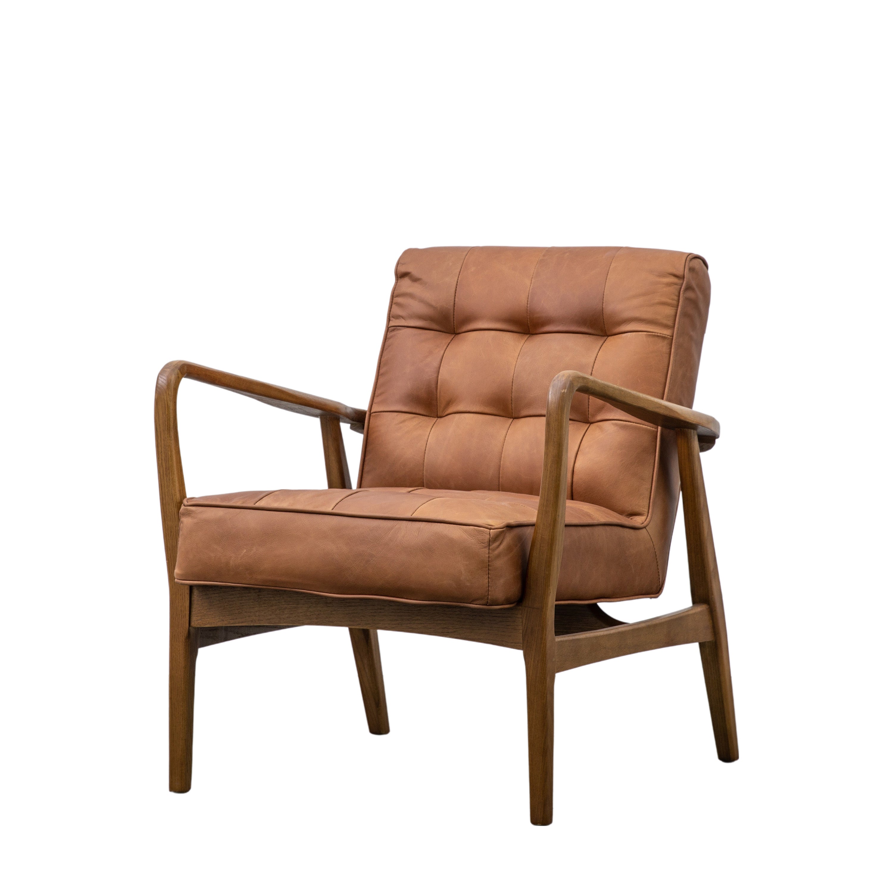 Riviera vintage brun læder lænestol på udsalg - Image 3