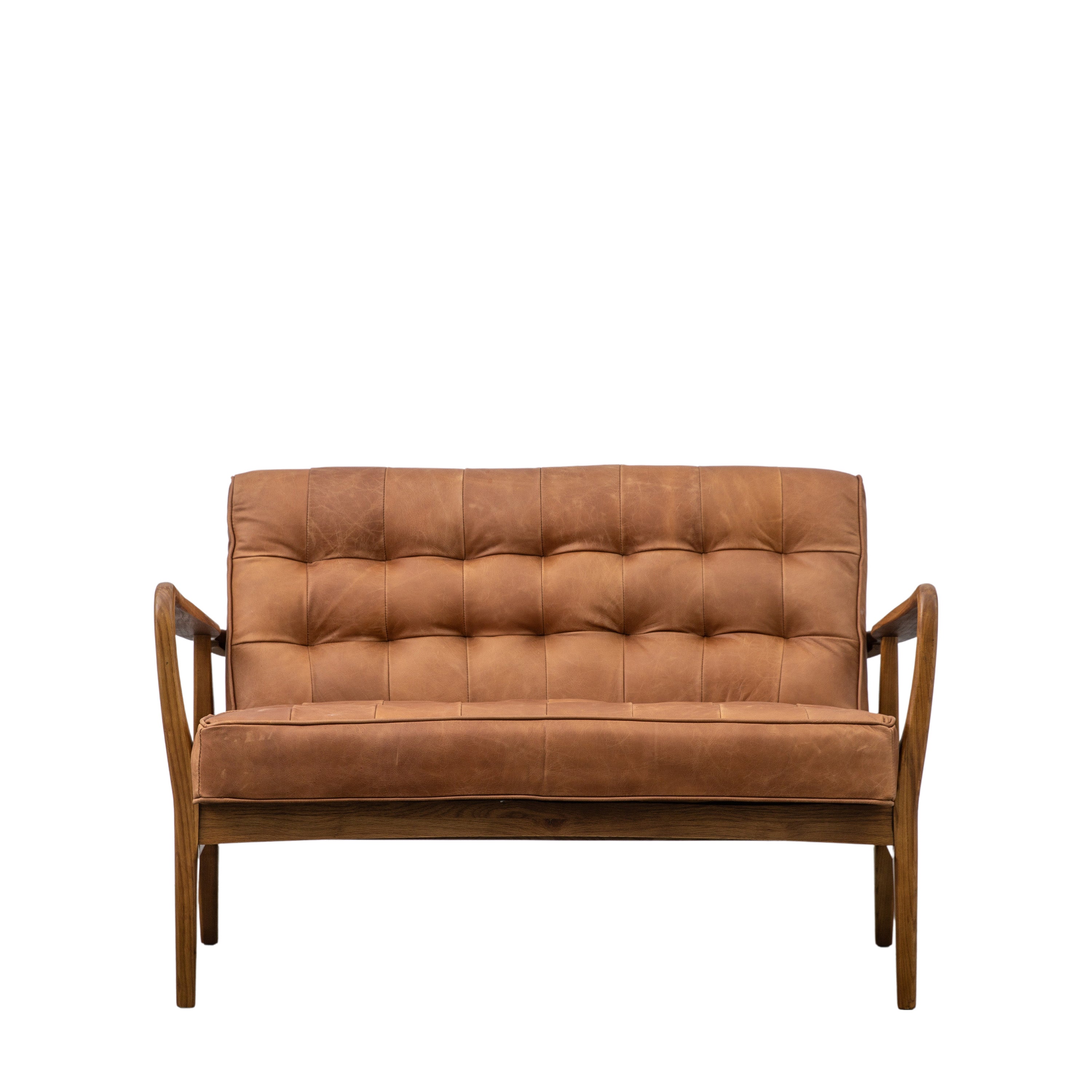 Riviera vintage brunt læder 2 sæder sofa - Image 3