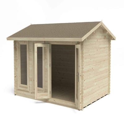 Forest Chiltern 4m x 3m bjælkehytte - spids tag, enkeltglaseret 24 kg filt (ingen underlag) - Image 2