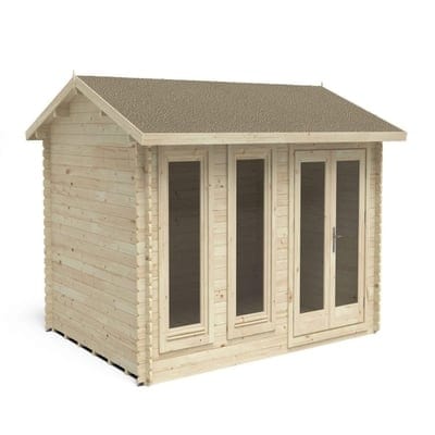 Forest Chiltern 4m x 3m bjælkehytte - spids tag, enkeltglaseret 24 kg filt (ingen underlag) - Image 3