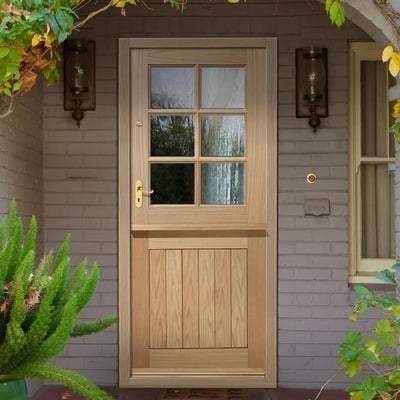 Cottage Stable Oak Unfinished 6 Double Glazed Clear Light Panels Ekstern dør - 1981mm x 838mm - Image 2